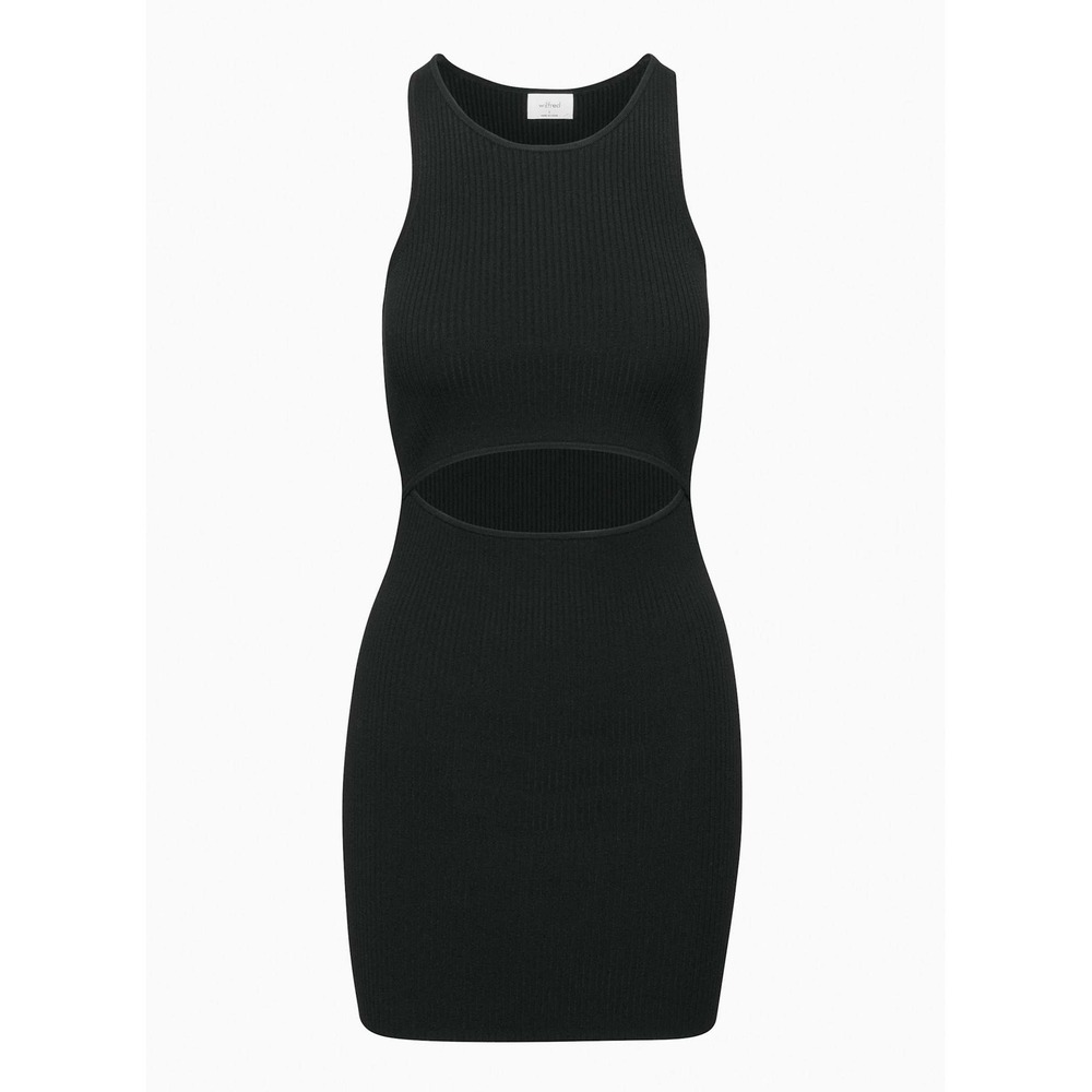 Aritzia Wilfred Cut Out Tank Top Sweater Mini Dress Ribbed little Black dress S